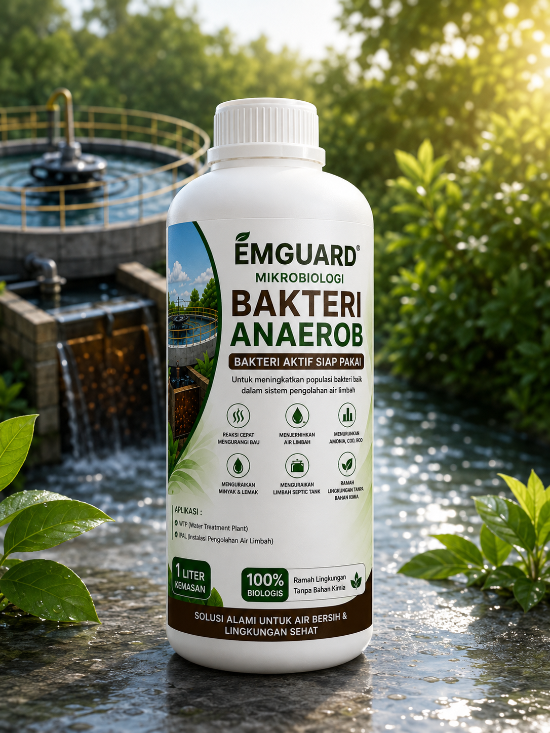 EMGUARD® Mikrobiologi Bakteri Anaerob — konsorsium hidrolisis & metanogenesis untuk septic tank dan digester